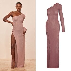 Monday Swimwear Palermo Maxi Dress in Lurex Bronze Mauve